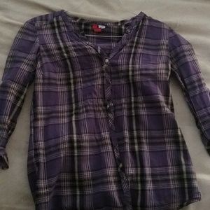 Purple Plad Button Up Shirt
